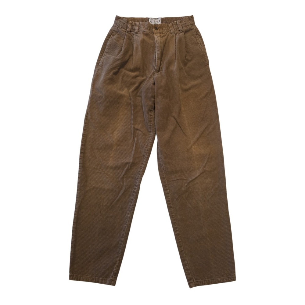 Vintage Bugle Boy For Her Corduroy Pants Women's Size 8 Brown High Rise Pleated